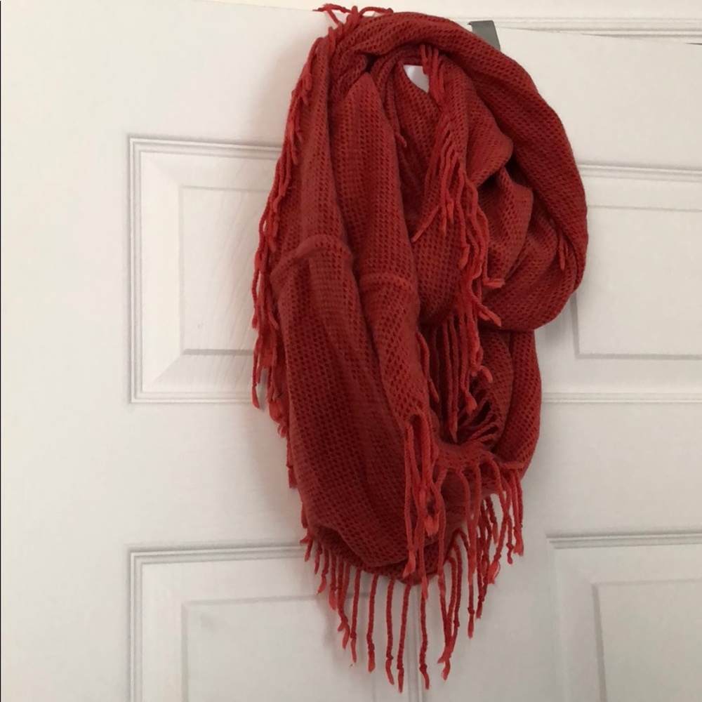 Burnt orange infinity scarf